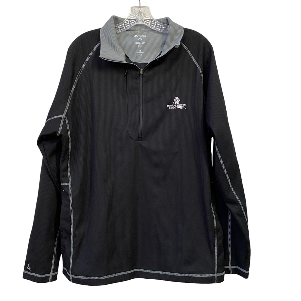 Antigua Golf Desert Dry Xtra-Lite Central Oregon Shootout Black Gray Pullover M